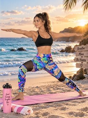 Victoria’s Secret PINK Ultimate Tropical Mesh Leggings Women’s M
